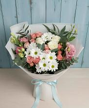 Букет цветов из:  Розы, Лизиантусы и Хризантемы #REPLACE_PRED# Малышева