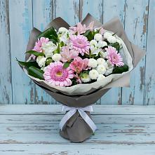 Букет цветов из:  Герберы, Альстромерии и Хризантемы #REPLACE_PRED# Малышева