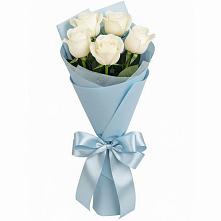 Букет 5 Белых роз Проуд в Малышева