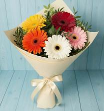 Букет цветов из:  Герберы в Малышева