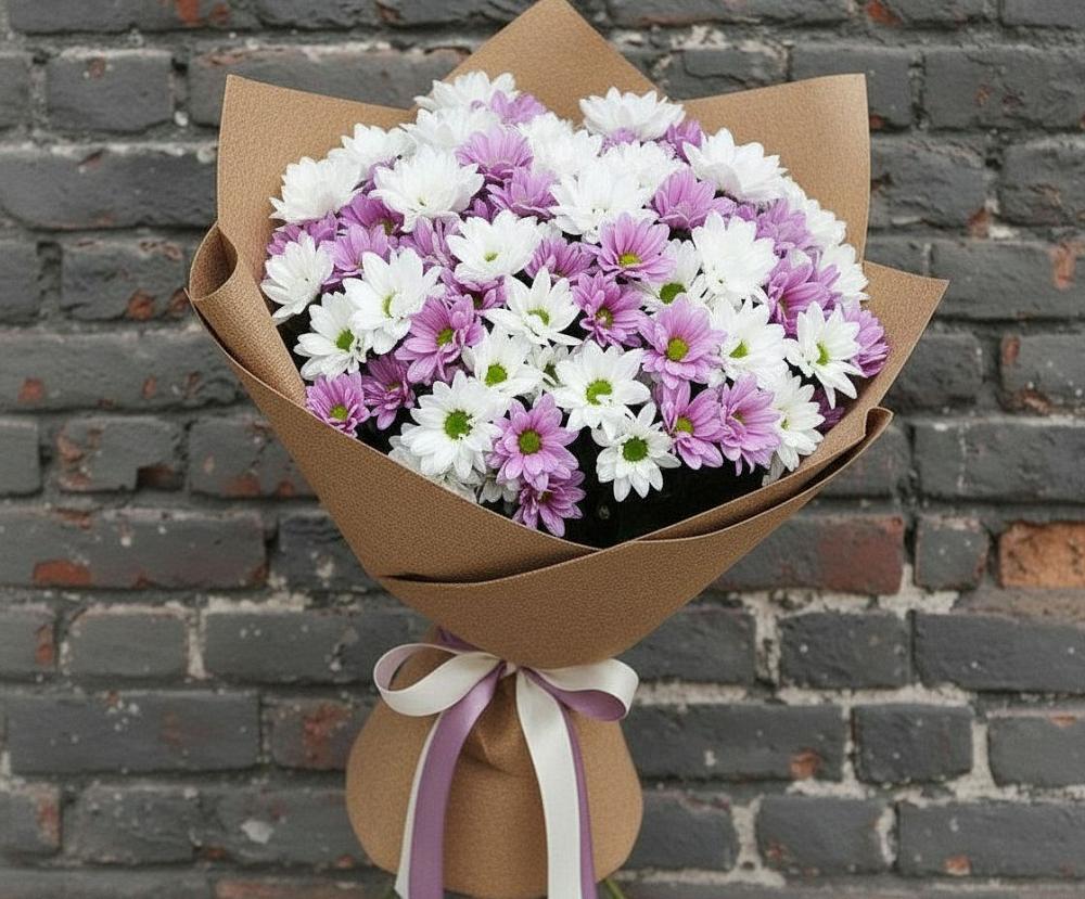 Букет цветов из: Хризантемы в Малышева