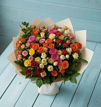 Букет Микс из разноцветных кустовых роз #REPLACE_PRED# Малышева